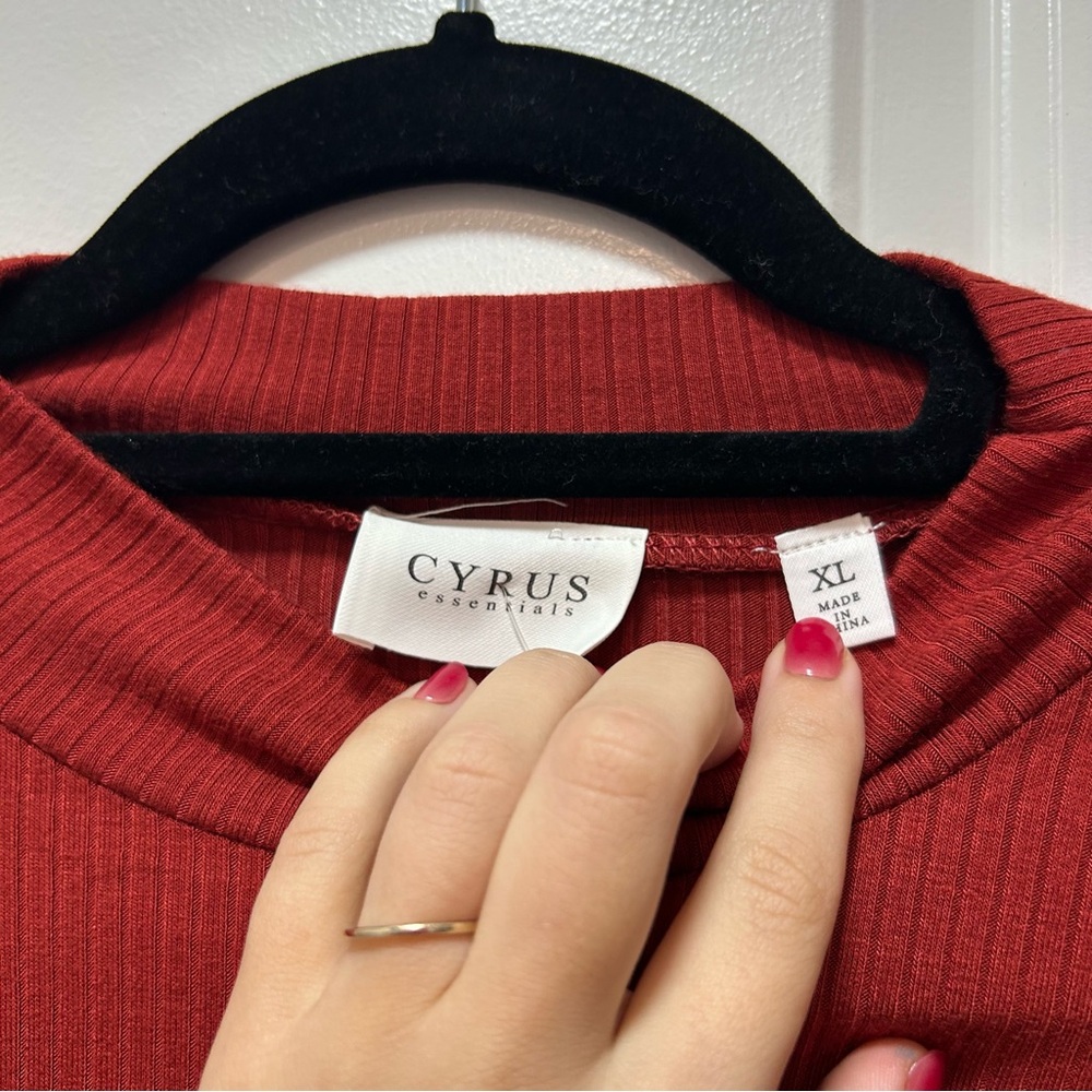 Cyrus Women's Long Sleeve Top in Rich Red - Picture 9 of 12